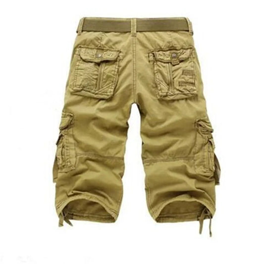 Men’s Summer Casual Cotton Shorts – Straight Solid Sports Joggers Cargo Knee-Length Sweatpants