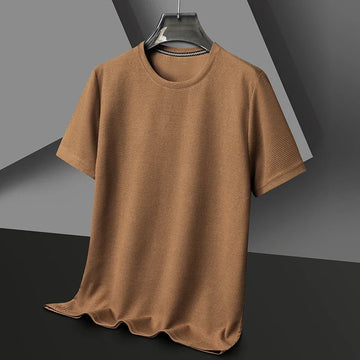 Men’s Summer Waffle T-Shirt – Short Sleeve Round Neck Top | Comfortable & Breathable Casual Wear