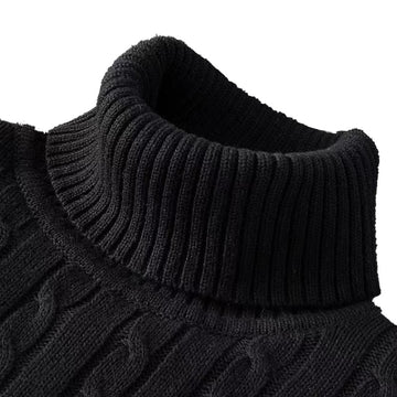 Men’s Turtleneck Knitted Sweater – Casual Warm Woolen Rollneck Jumper for Winter