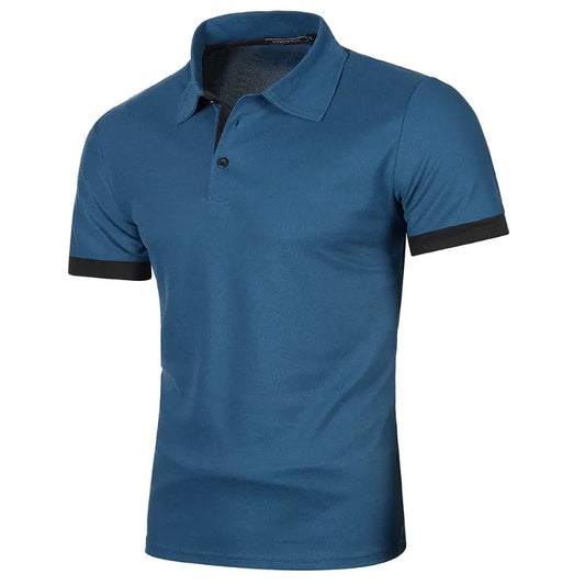 Men’s Short Sleeve Polo Shirt – Solid Colour Lightweight Top | Streetwear Summer Jogging & Sports Tee