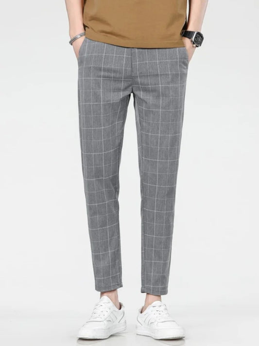 Men’s Checkered Slim Casual Pants