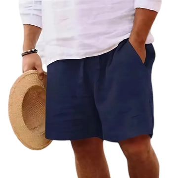 Men’s Cotton Linen Shorts – Solid Colour Lightweight Summer Shorts, Casual Beachwear, Jogging & Streetwear (S-3XL)