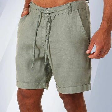 Men’s Summer Linen Shorts – Cotton Beach Cargo Shorts, Loose Fit Leisure Sweatshorts for Casual Wear