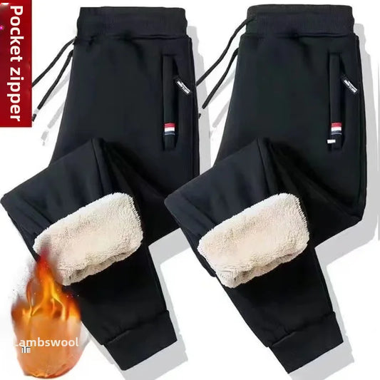 Men’s Winter Fleece-Lined Sweatpants – Thick Warm Casual Trousers | Loose Fit Comfortable Long Pants for Cold Weather