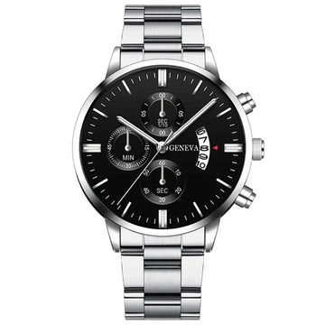 Men’s Luxury Black Stainless Steel Watch