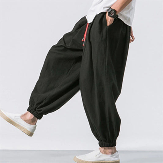FGKKS Oversized Men’s Harem Pants – Autumn Linen Trousers | Loose Fit Casual Sweatpants for Comfortable Everyday Wear